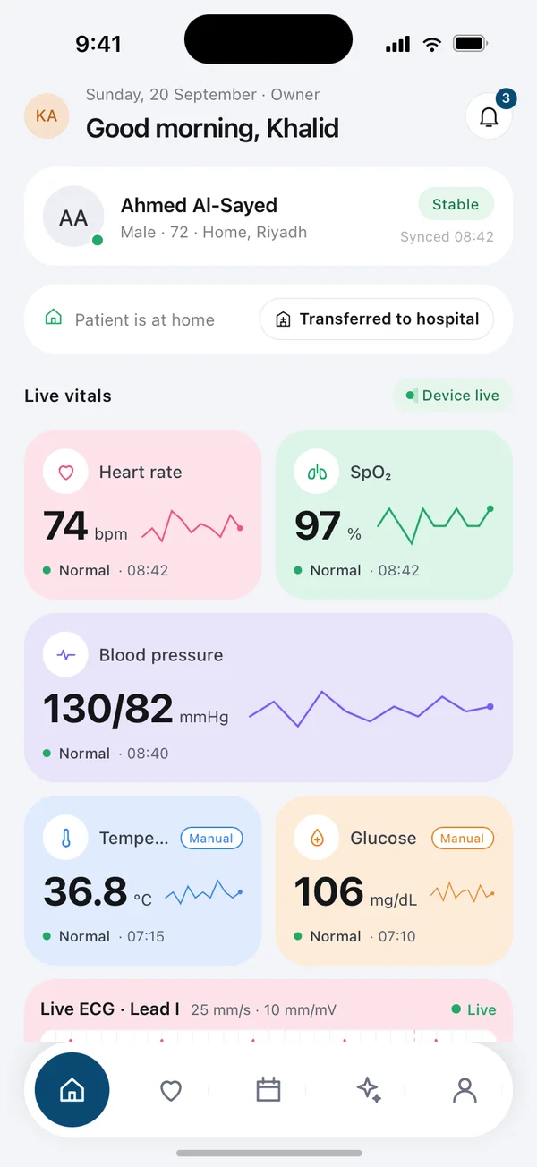 Tumanina AI Owner home screen